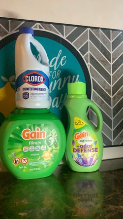 Gain Flings, Gain Fabric Softener & Clorox Bleach Bundle