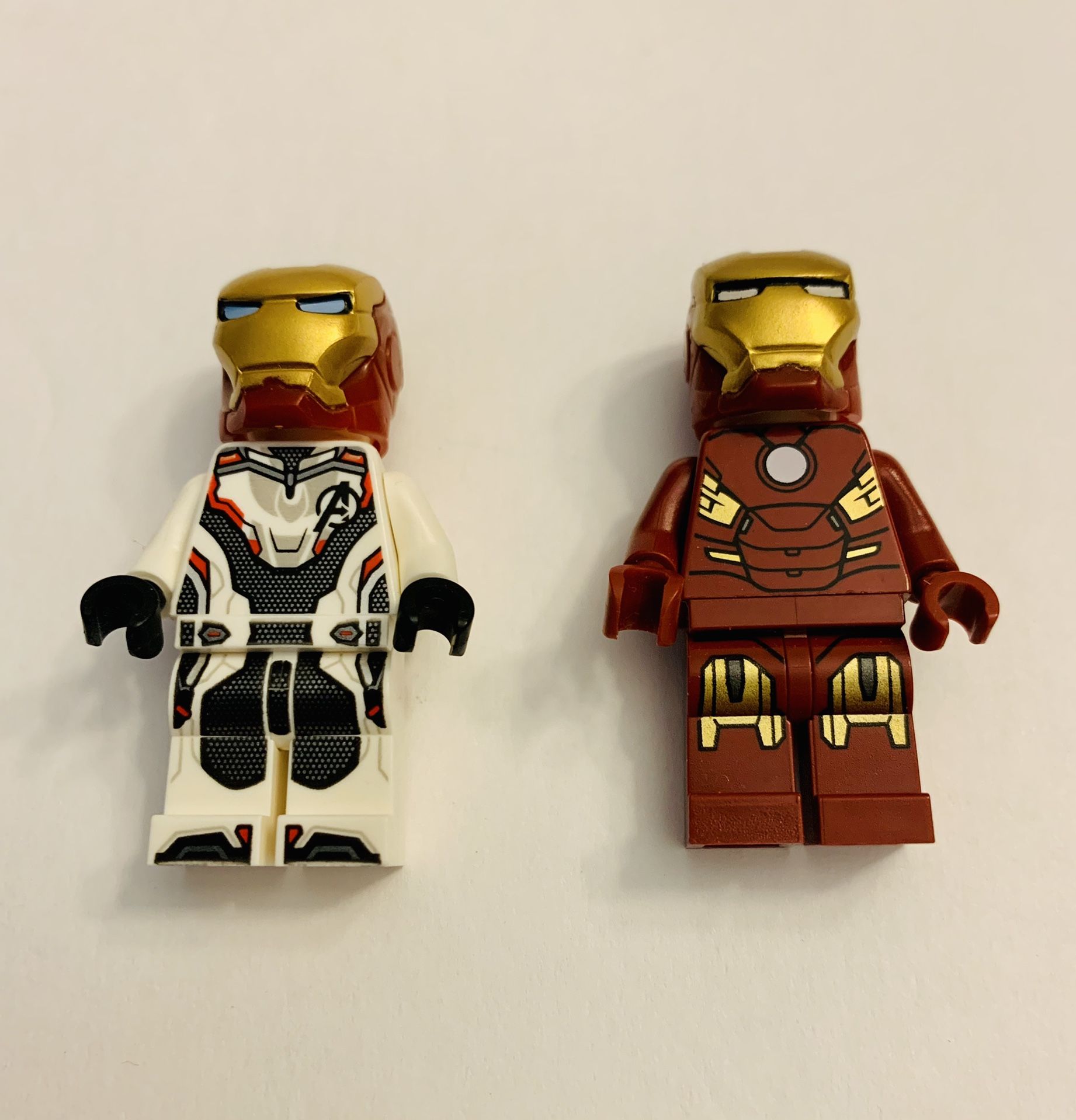Lego Marvel Iron Man Mark 7 and White Jumpsuit Avengers Endgame Minifigures Lot