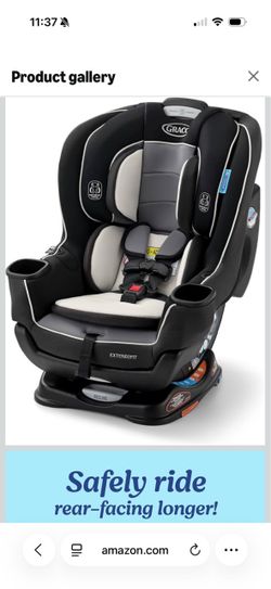 Graco Extend2Fit 2-in-1 Convertible Car Seat, Gotham 2 Modes of Use: Extended Rear (up to 50lbs.) & Forward-Facing Harness; Adjustable Extension Panel