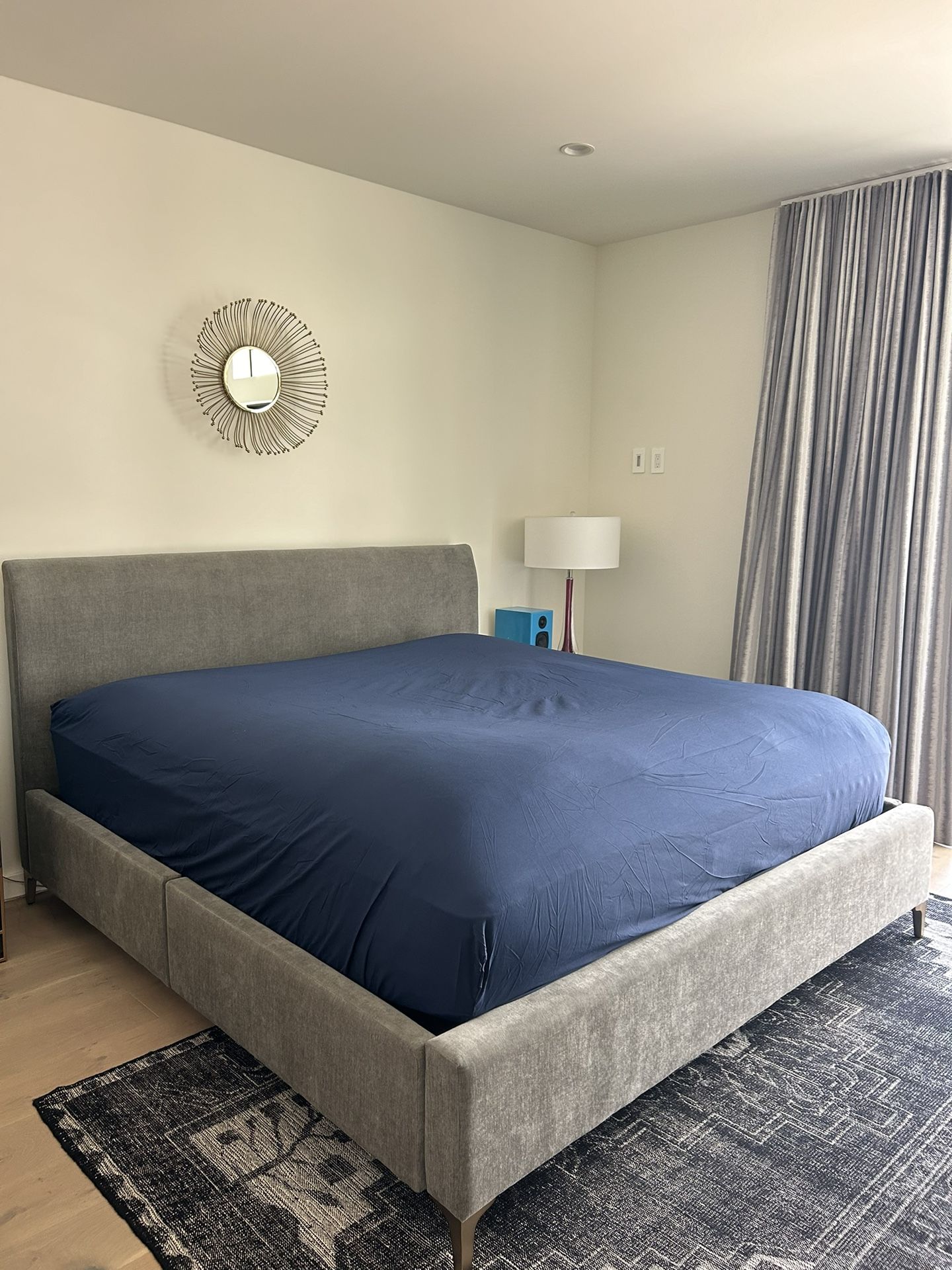 West Elm Pewter Gray King Andes Bed