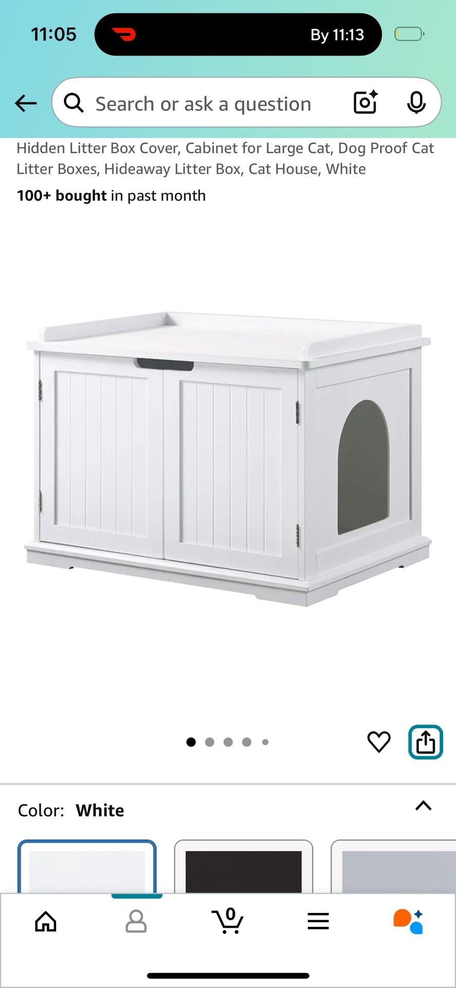 *UNOPENED BOX* Unipaws Cat Litter Box Enclosure Furniture White