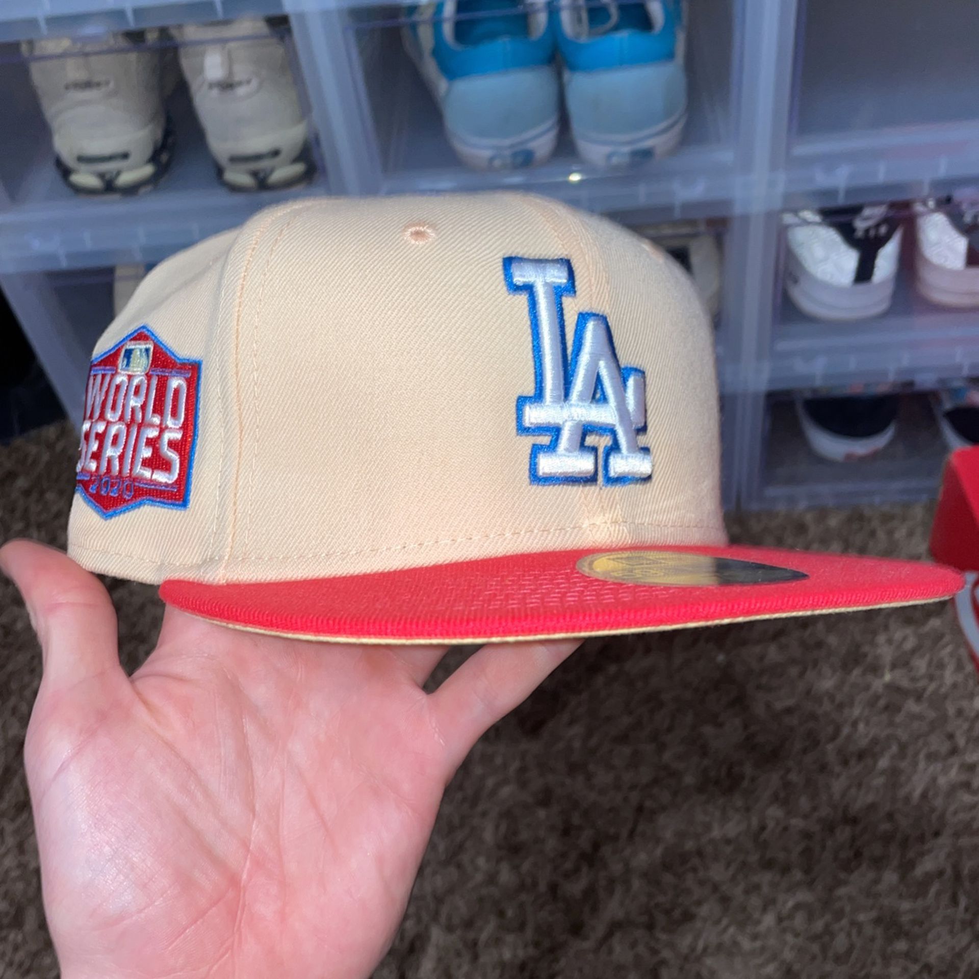 LA Dodgers mag park fitted hat guava 