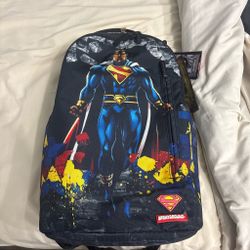Sprayground Superman backpack with blue Superman graphic with red & yellow accents #superman #dc