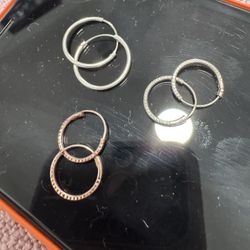 925 Sterling Silver Hoop Earrings 