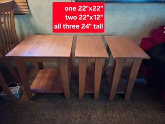 Solid Wood Dining Table w/ 4 Chairs and End Tables
