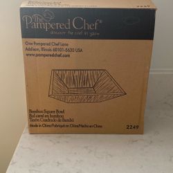 Pampered Chef Bamboo Square Bowl
