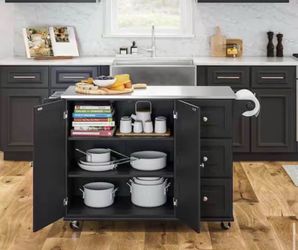 New kitchen Cart .Dolly Madison Black Kitchen Cart with Stainless Top