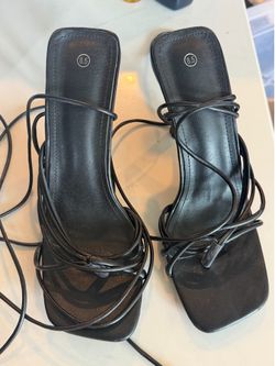 Black strappy heel