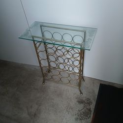 Wine storage table glass with design $40