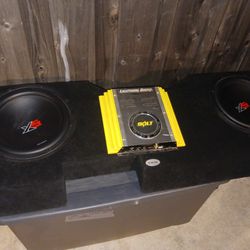 2 Jensen 12inch High Performance Subwoofer 2 inch Single Voice Coil 1400W Peak Power Plus Speaker Box And Amp