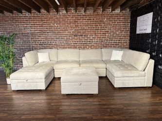 Delivery Available Costco beige 7pc modular sectional sofa couch retails 1700