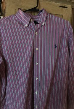 Ralph Lauren Long sleeve large pink and gray