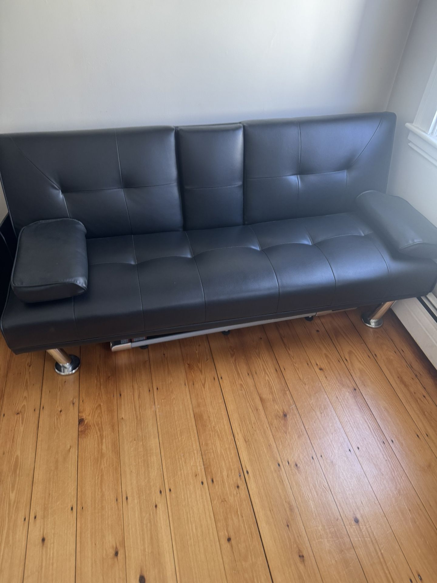 Black Leather Futon