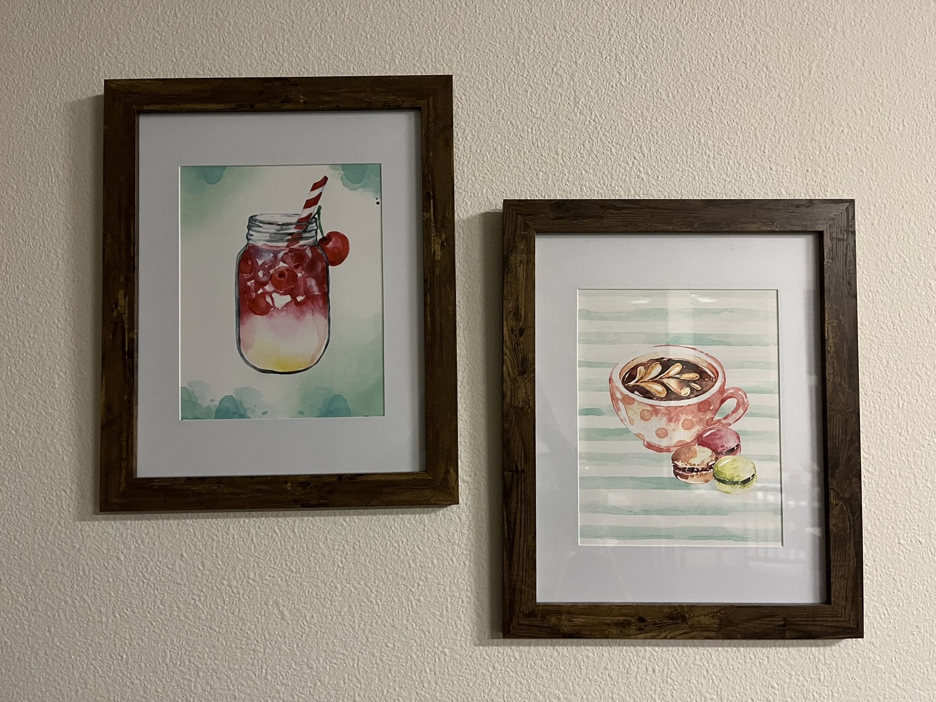 Set of 2 Framed Kitchen Wall Art Prints – Great Condition