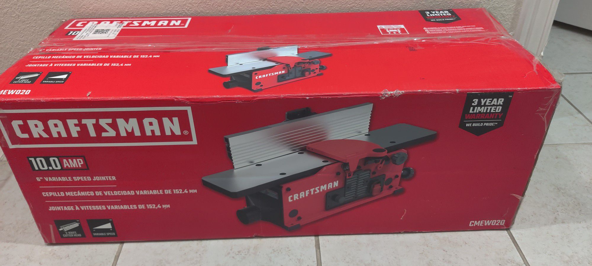 Craftsman 10 Amps BENCH Jointer - New