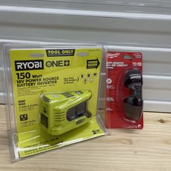 Ryobi power inverter and Milwaukee safety glasses 