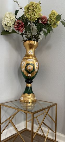 Tall Antique Vase Gold And Green Color it’s a pair 2
