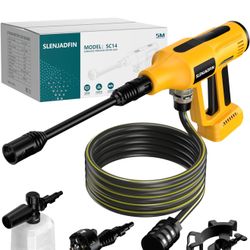 Cordless Pressure Washer for Dewalt 20V Battery 700 PSI Portable Handheld Power Washer with 6-in-1 Nozzle Foam Cannon for Car Floor Fence Wall Cleanin