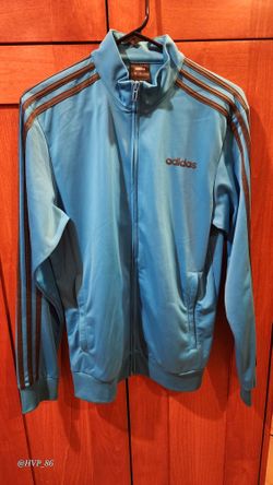 ADIDAS VINTAGE WARM UP FULL ZIP TRACK JACKET MEN'S SZ S  BLUE GREEN