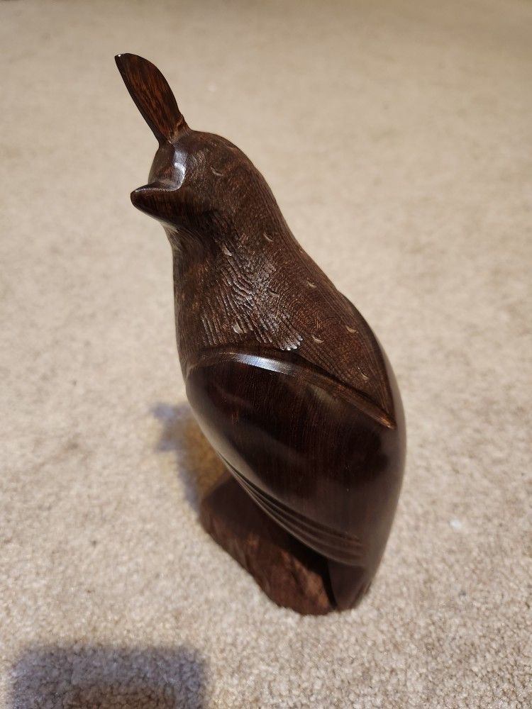 Vintage Quail Ironwood Hand Carved Sculpture 8"