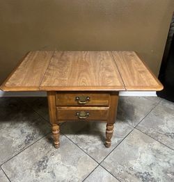 Ethan Allen Solid Maple Dropleaf End Table. Location below  31705 Wesley Chapel blvd Fl 33543 Storage Mart