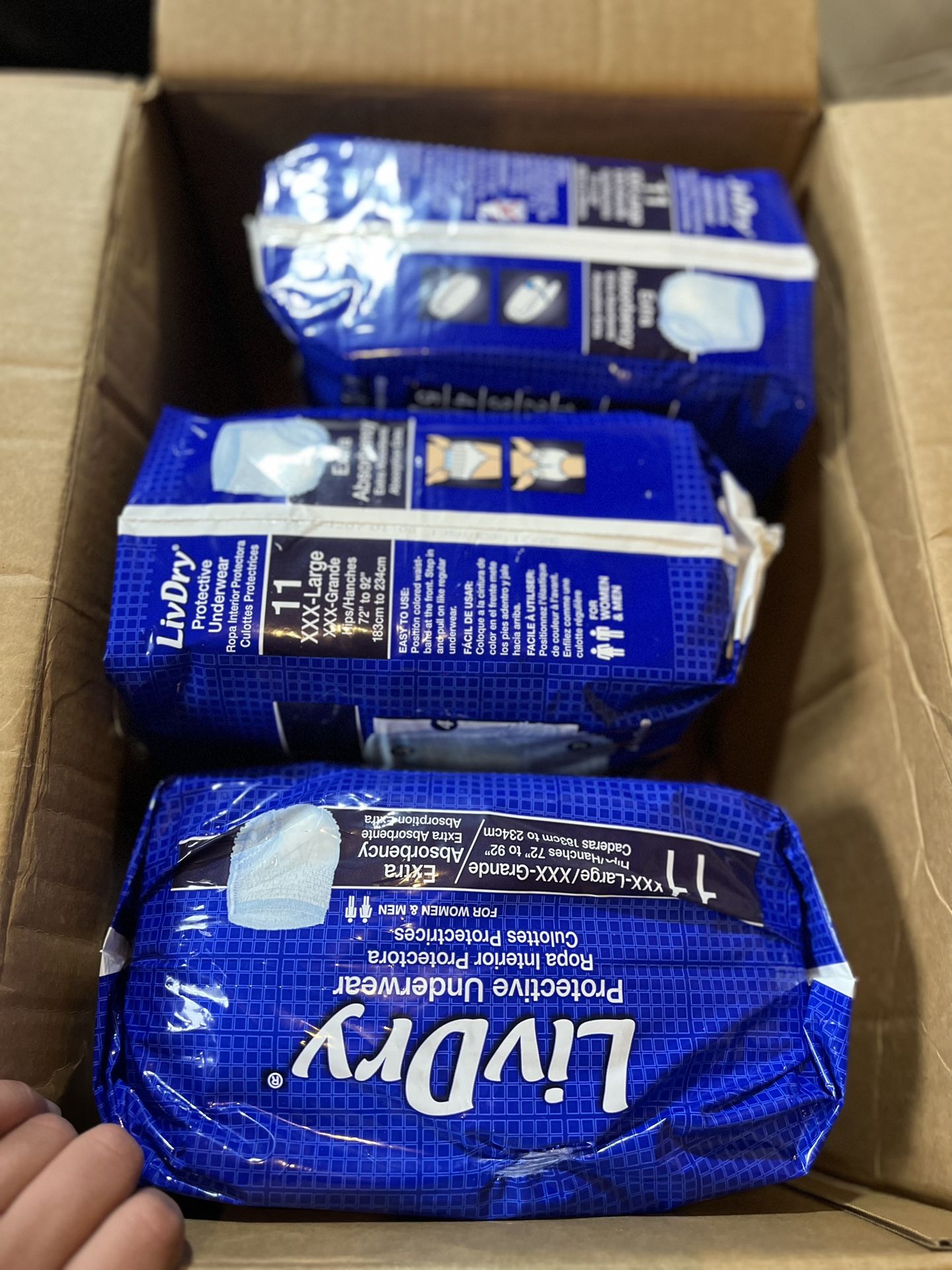 Adult Diaper Size 3x Or Large 3 Bags