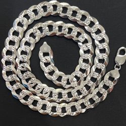 Real Solid 925 sterling Silver Cuban Necklace 12.5mm Thick