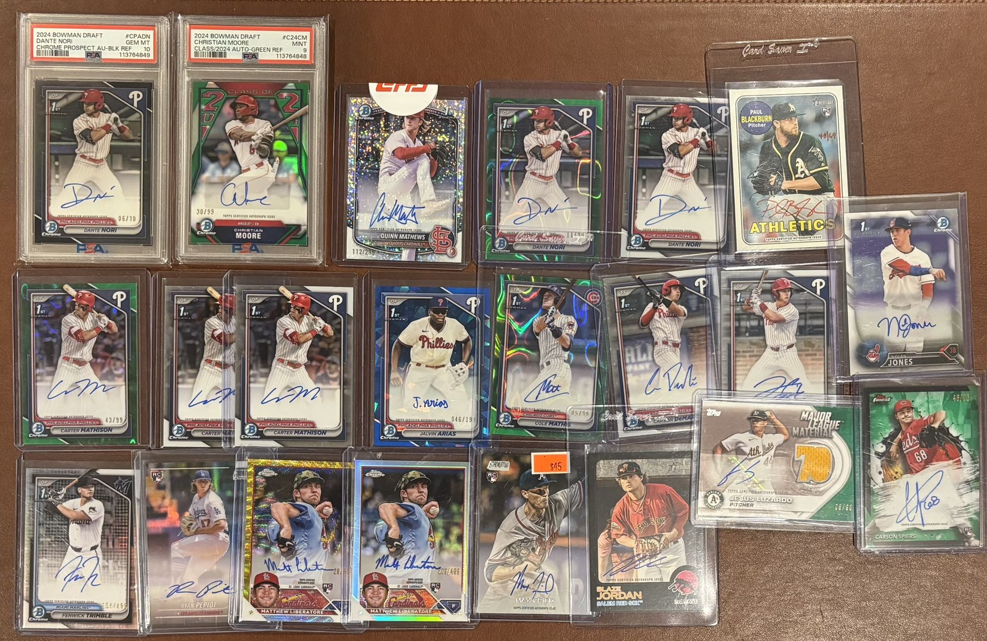 2018-2025 Topps & Bowman 1st Prospect + Rookie Auto 22-Card Lot