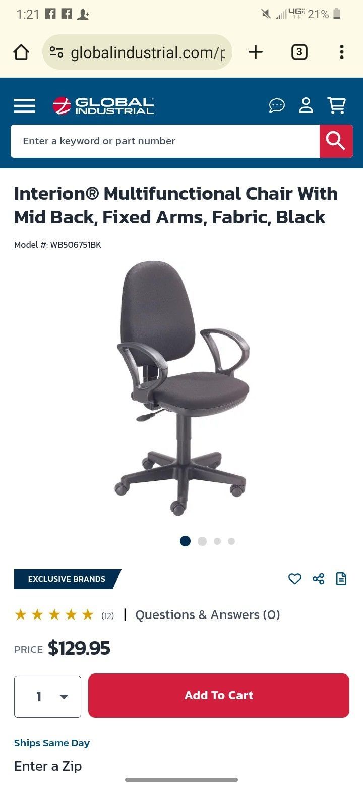 Interion Ergo Multifunction Adjustment Office Chair (Black)