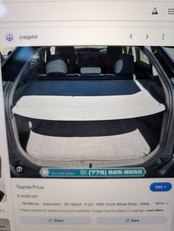 Toyota Prius v Retractable Trunk Shielding Shade Gray(