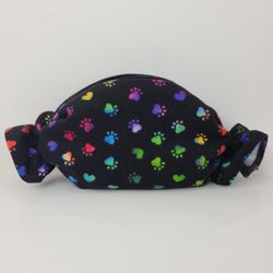 Rainbow Paw Print Handmade Cosmetic Bag 