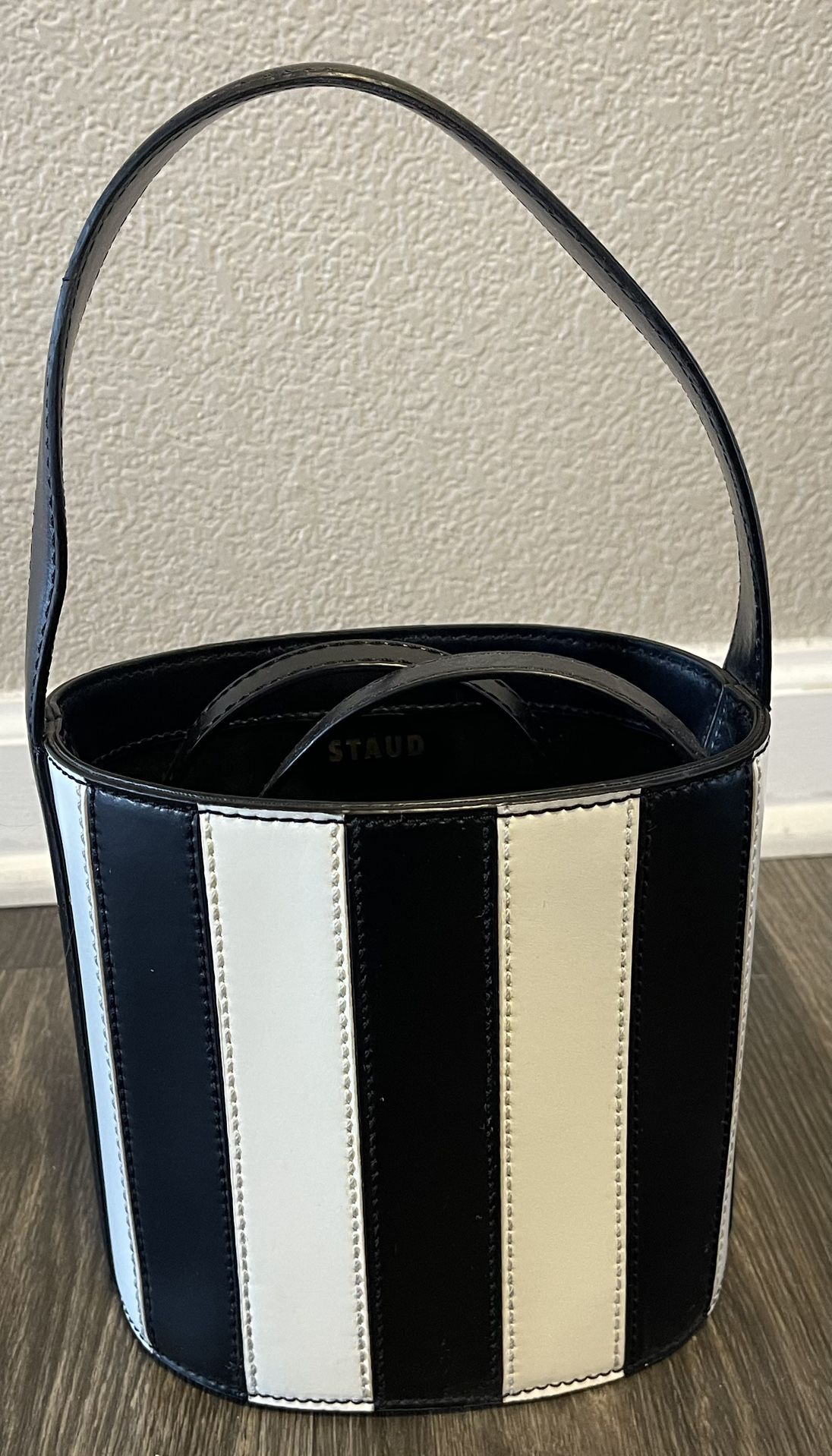 STAUD Striped Bucket Bag