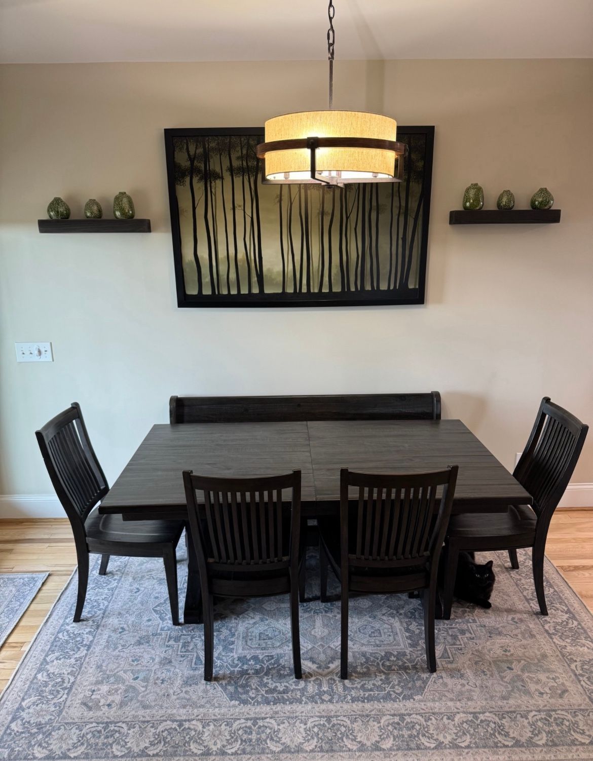 Dining Table, Bench Seat, And 4 Chairs