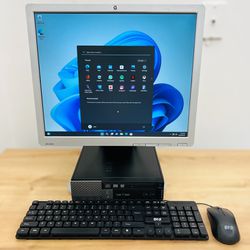 Dell PC desktop / Windows 11 Pro / CD-DVD / Antivirus / 19” Monitor / Keyboard & mouse