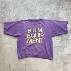 Vintage 90’s Distressed BUM EQUIPMENT Short Sleeve Sweater