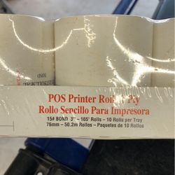 2 Trays Of POS PRINTER ROLLS 1 Ply 10 Rolls In Each Tray