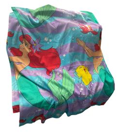 Vintage 90s Disney’s the Little mermaid Queen Flat Sheet
