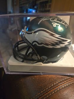 Brent celek autographed mini helmet with coa