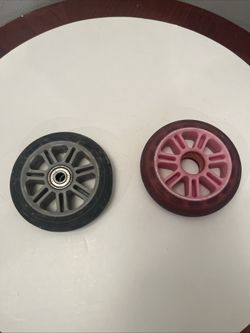2 Scooter Rollerblade Wheels Blue & Pink 3.5 inch