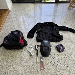 Lincoln Electric Welding Backpack + Tools, Striker,Jacket, Hood, Hat