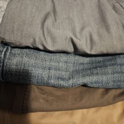 Several Pants And Jeans.30 X 32.  Shorts AND Sweaters 