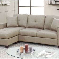 SECSIONAL SOFA BEIGE REVERSIBLE SECSIONAL ☎️☎️1714586,2564