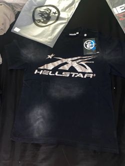 Black hell start T shirt Silver logo