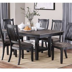 Brown Dining Table Set With 6 Chairs (Free Delivery)