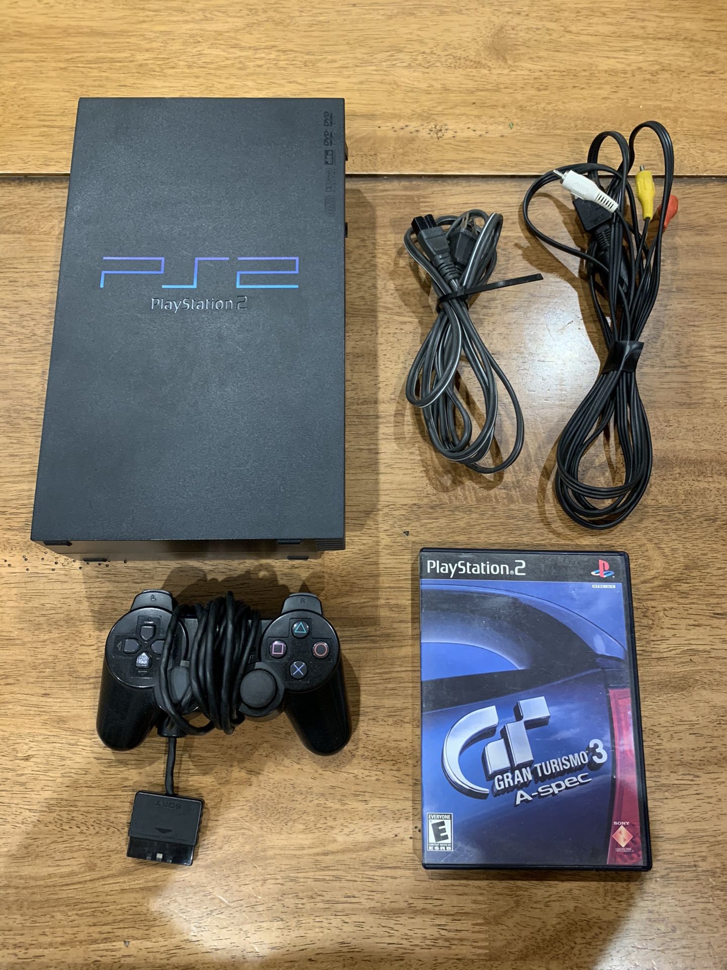 Sony Playstation 2 PS2 Fat Console SCPH-30001 w/ Controller Gran Turismo 3 Game