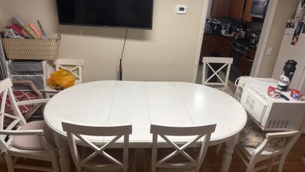 White dining table