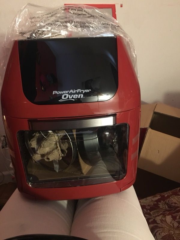Power air fryer oven deluxe all in one 6qt red Rotisserie and dehydrator