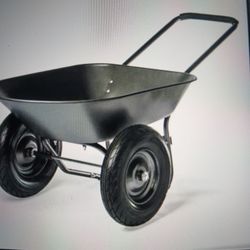Wheelbarrow Garden Cart Built-in Stand Flat-free 16" Tires
