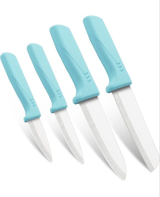 Brand New Ceramic Knife Set For Kitchen: 4Pcs High Hardness Ceramic Sharp Cutting Tools - Professional Chef Knives with Sheath Covers For Home Cooking