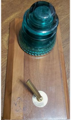 GLASS INSULATOR HEMINGRAY PEN HOLDER VERY NICE GLASS HAS SOME LITE SCRATCHES